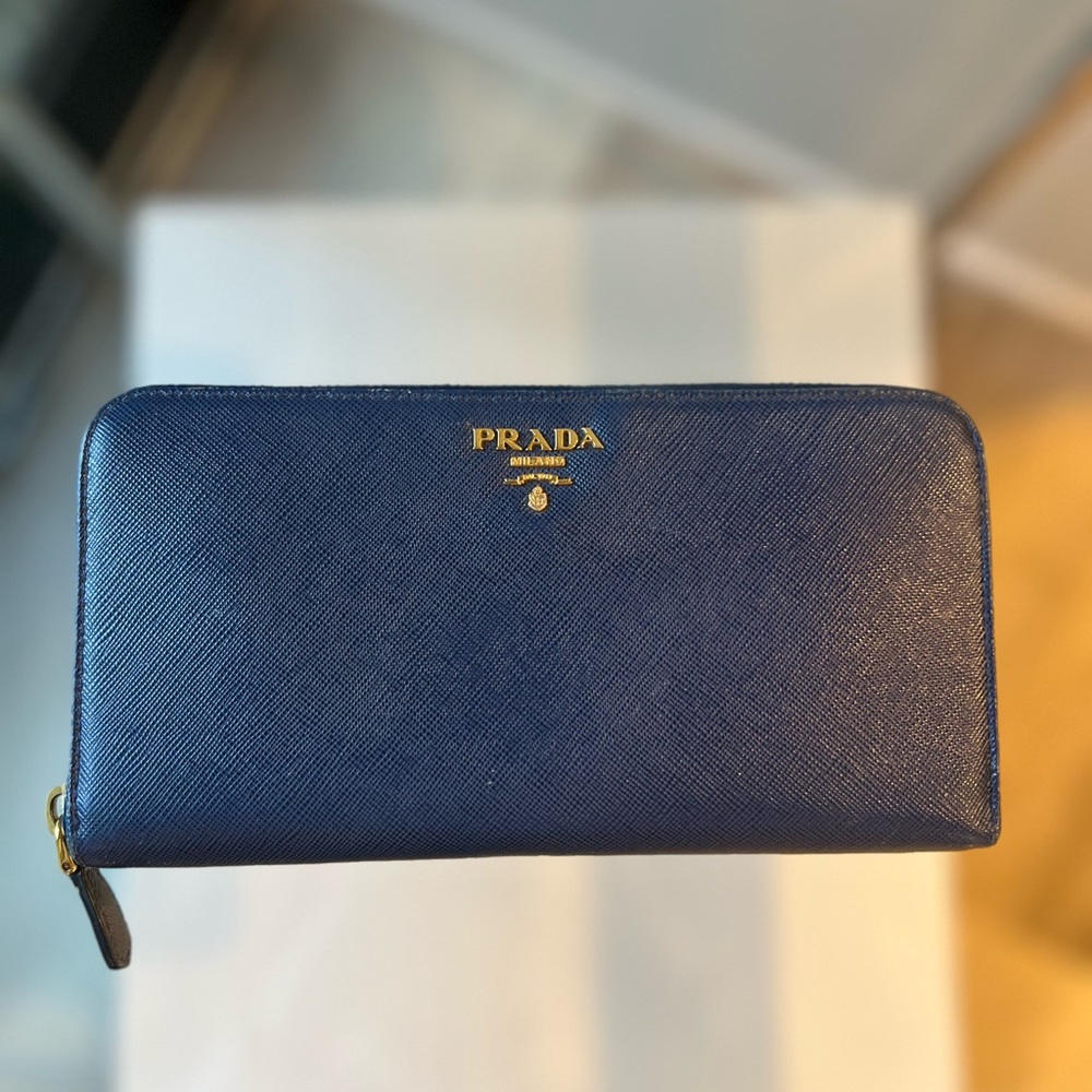 Prada zip Blue wallet